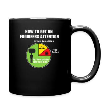 How To Get An Engineers Attention - Full Colour Mug - black - Right