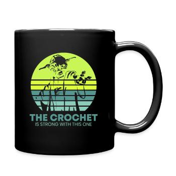 Bei diesem ist das Häkeln stark - Lustiges Häkelge - Tasse einfarbig - Schwarz - Rechts