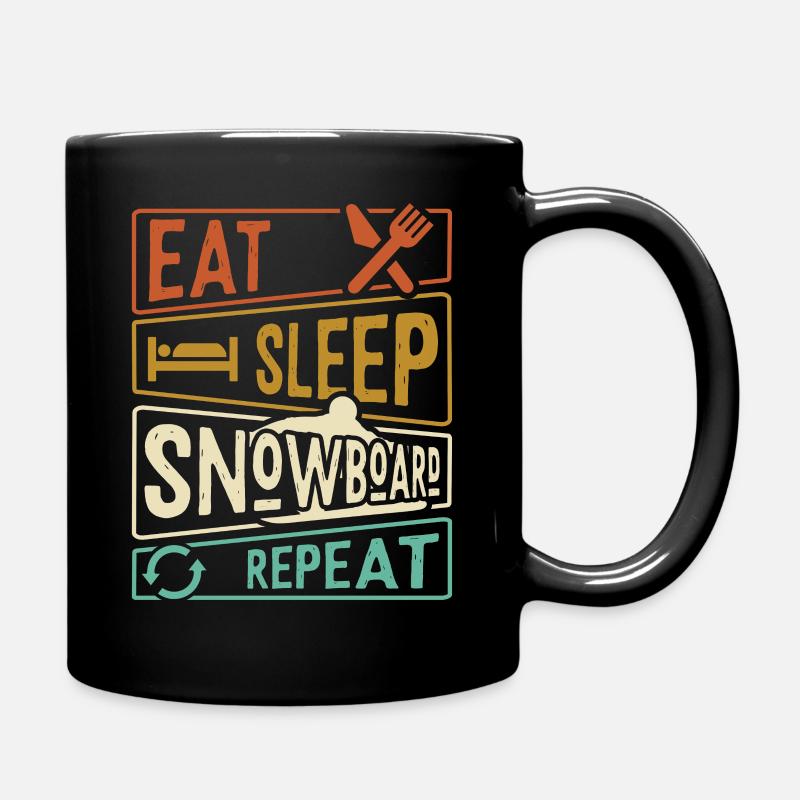 Eat Sleep Snowboard Repeat - Snowboarder - Tasse einfarbig - Schwarz