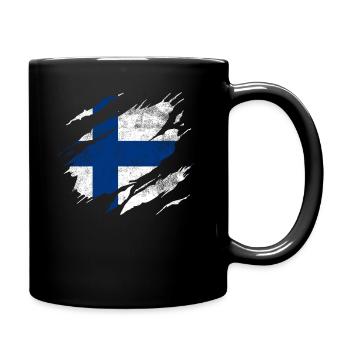 Drapeau de la Finlande - Mug uni - noir - Droite