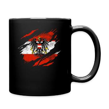 Drapeau autrichien avec armoiries aigles - Mug uni - noir - Droite