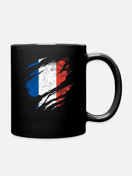 Drapeau de la France - Mug uni - noir