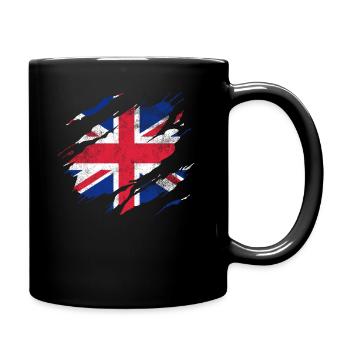 Britische Flagge - Tasse einfarbig - Schwarz - Rechts