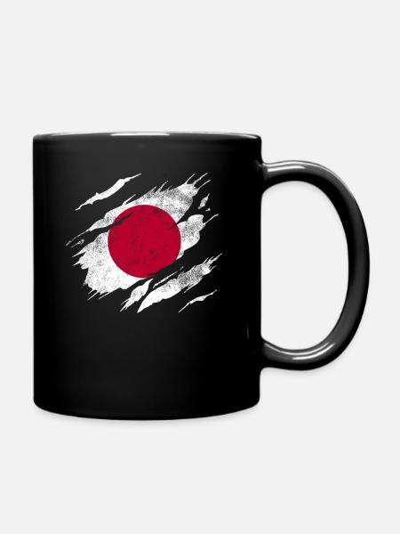 Japan Flag - Full Colour Mug - black