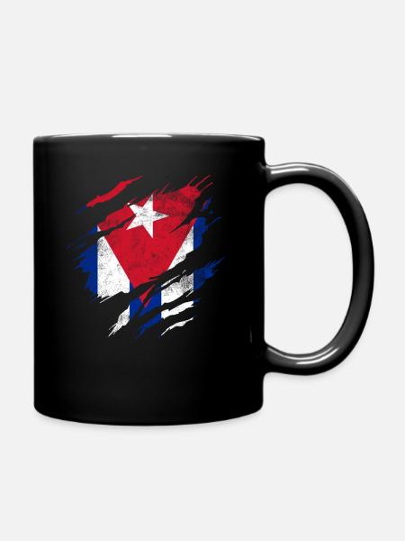 Cuba déchiré drapeau - Mug uni - noir
