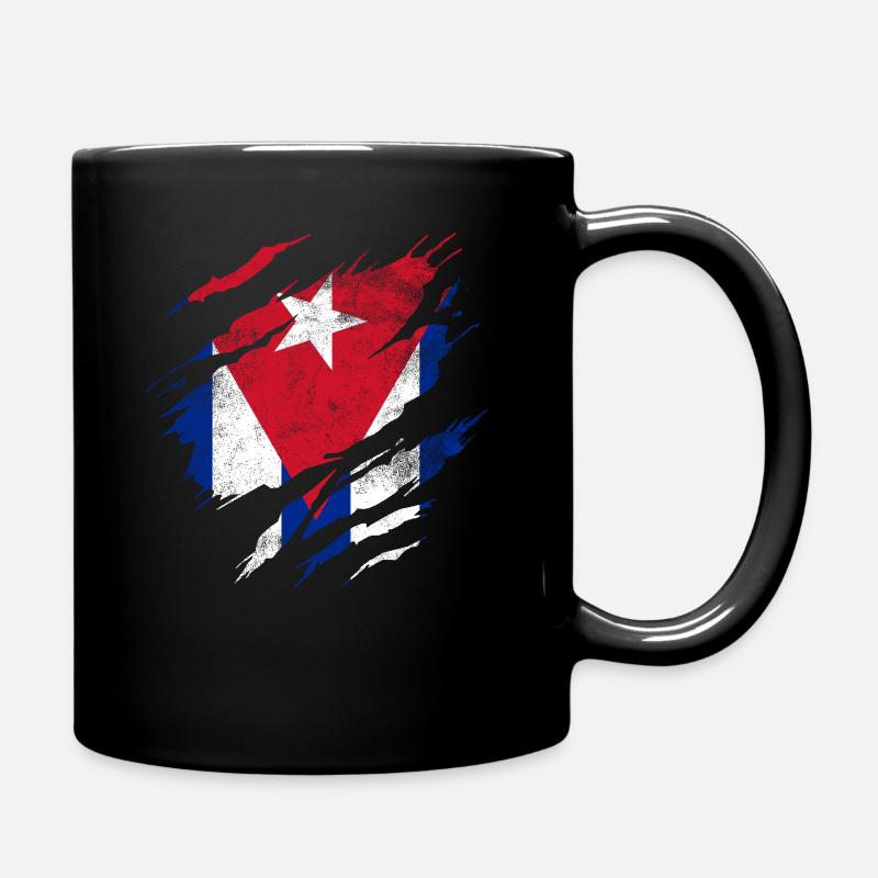 Cuba déchiré drapeau - Mug uni - noir