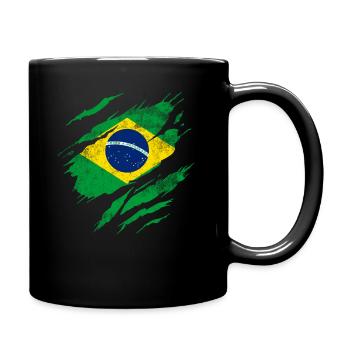 Brazil flag - Full Colour Mug - black - Right