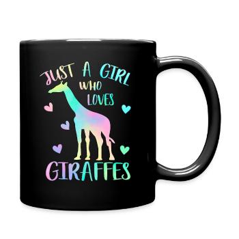 Juste une fille qui aime les girafes - Mug uni - noir - Droite