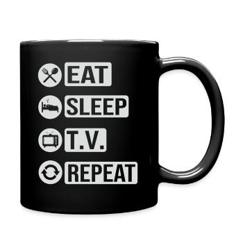 Télévision Television Eat Sleep Repeat Cadeau - Mug uni - noir - Droite