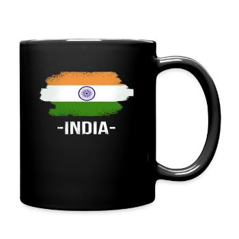 Indien Flagge India - Tasse einfarbig - Schwarz - Rechts