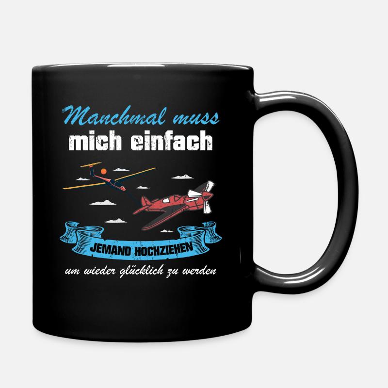 Segelfliegen Segelflugzeug Segelflug Geschenk - Tasse einfarbig - Schwarz