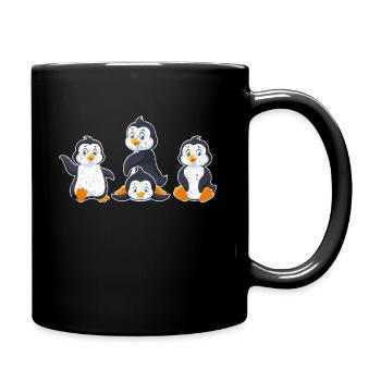 Pinguin Antarktis - Tasse einfarbig - Schwarz - Rechts