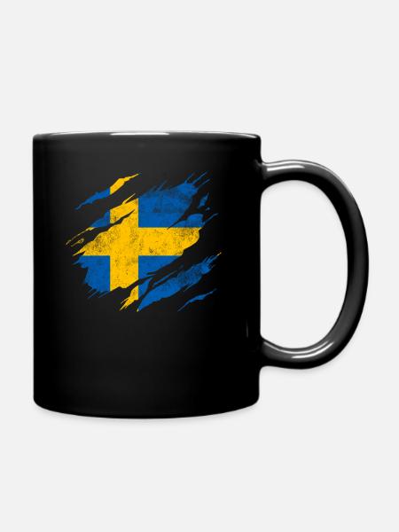 Schweden Flagge - Tasse einfarbig - Schwarz