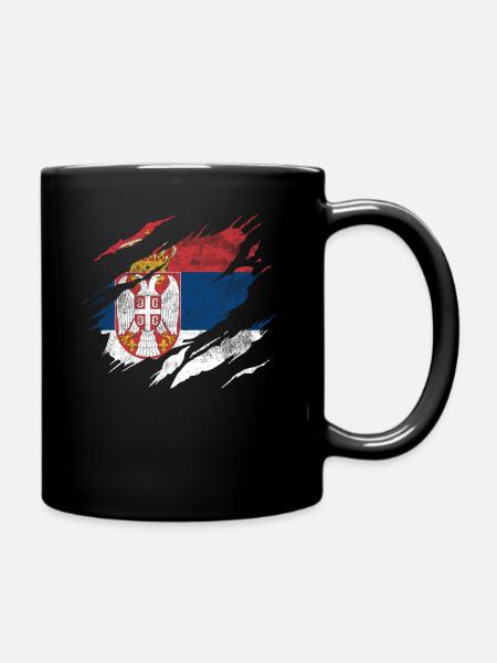 Manteau drapeau Serbie - Mug uni - noir