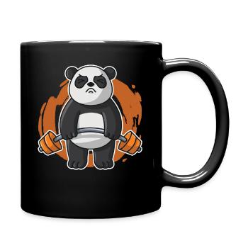 Panda Fitness Gym workout Workout Herren - Tasse einfarbig - Schwarz - Rechts