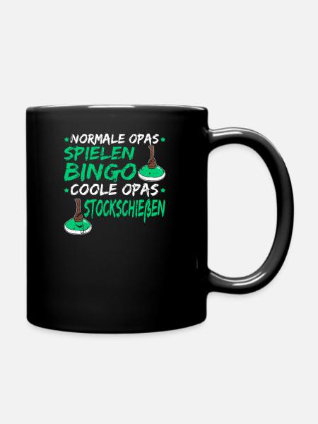 Stockschützen Geschenk Opa Lustiges Stockschießen - Tasse einfarbig - Schwarz