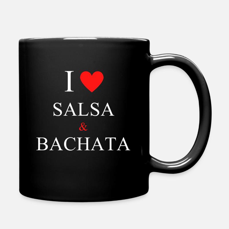 Ich liebe Salsa und Bachata - Tasse einfarbig - Schwarz