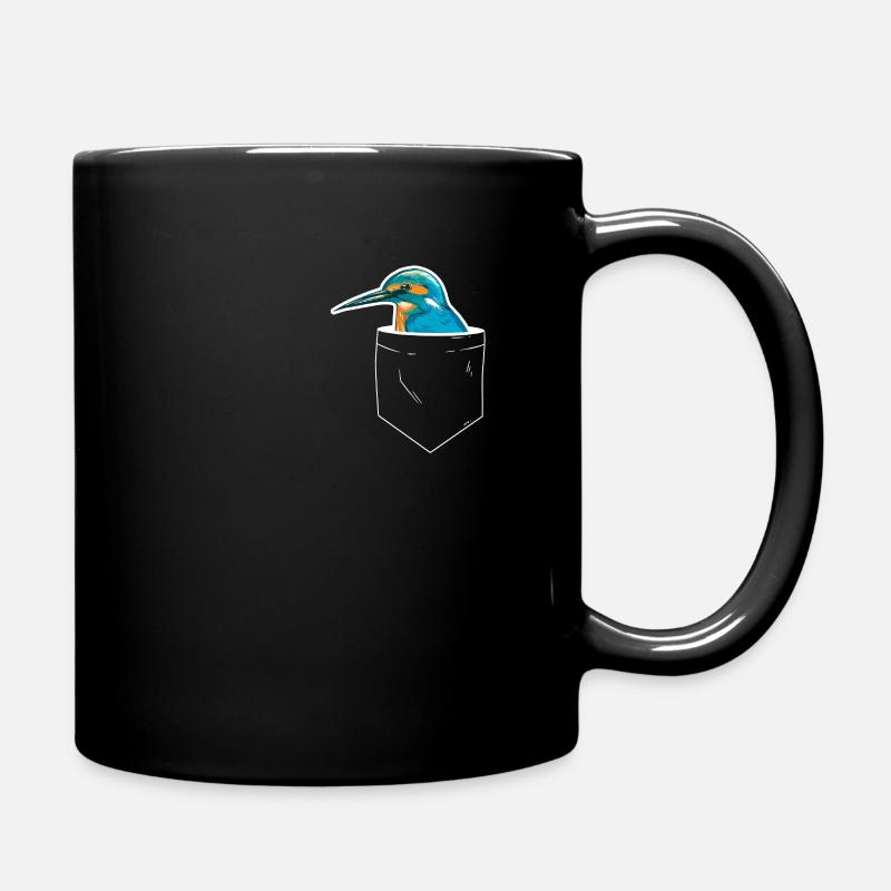 Eisvogel Rackenvogel Federn kobaltblau Brusttasche - Tasse einfarbig - Schwarz