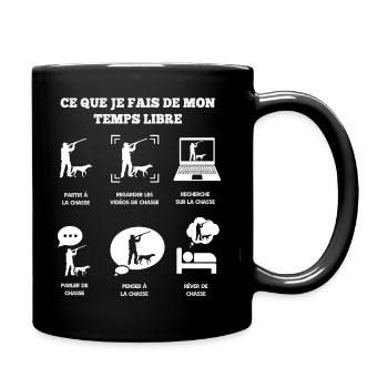 Chasse temps libre - Mug uni - noir - Droite