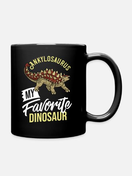 Ankylosaurus Dinosaur Gift Dino Fossil - Full Colour Mug - black