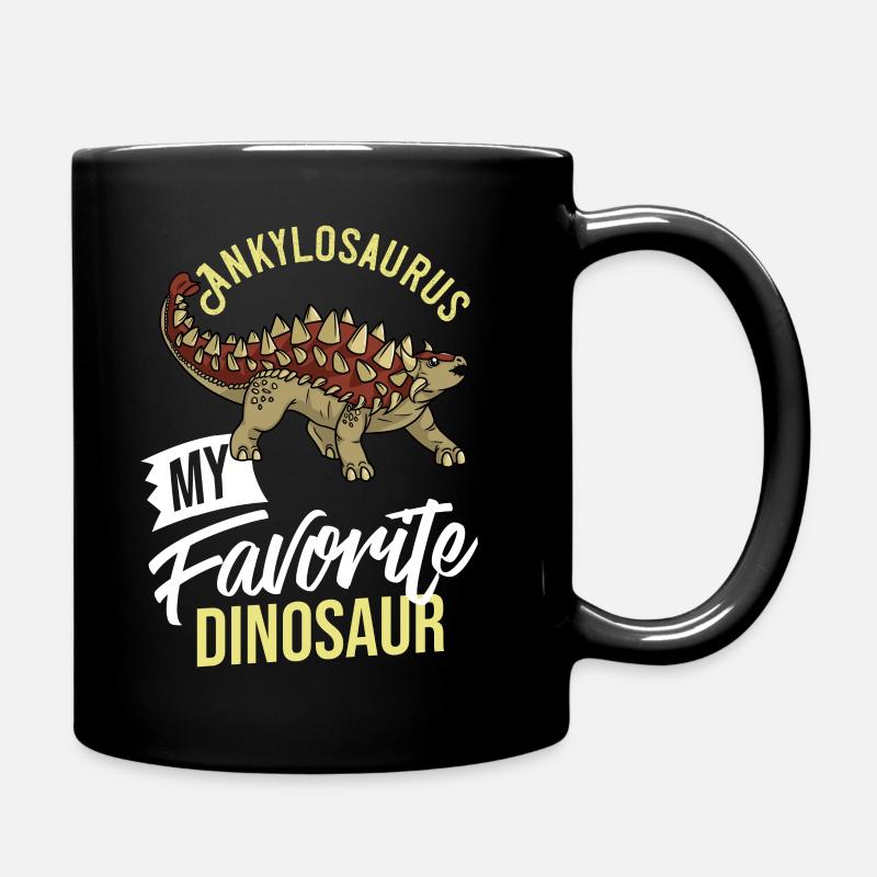 Ankylosaurus Dinosaur Gift Dino Fossil - Full Colour Mug - black