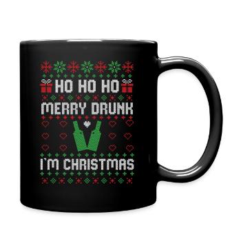 Merry Drunk I'm Christmas Ugly Christmas Drinking - Tasse einfarbig - Schwarz - Rechts