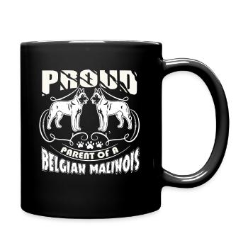 Fier parent d'une chemise Malinois belge - Mug uni - noir - Droite