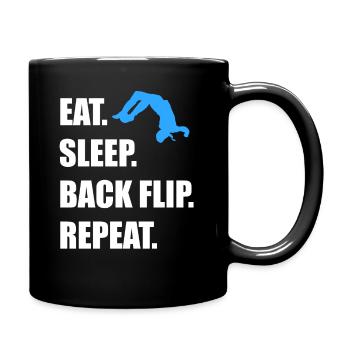 Eat Sleep Backflip Repeat Parkour T-Shirt - Tasse einfarbig - Schwarz - Rechts