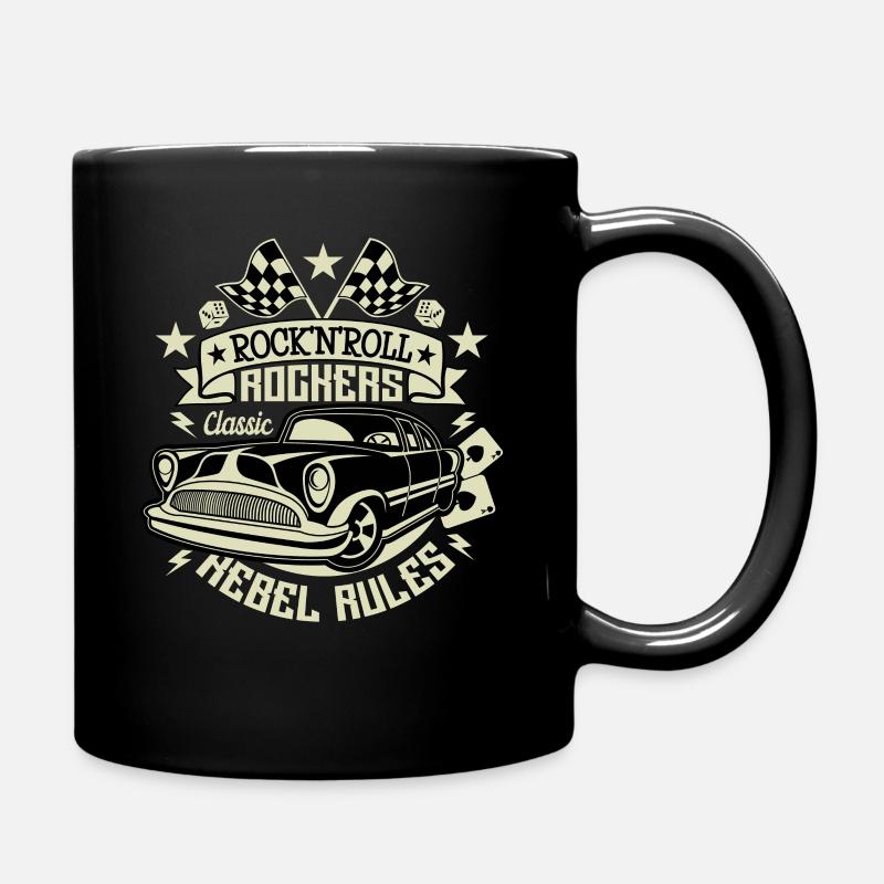 Rockabilly Oldtimer Rocker Rocker N Rol - Tasse einfarbig - Schwarz
