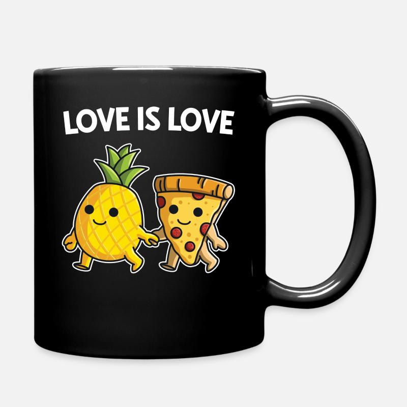 Pizza Hawaii Ananas Pizza essen - Tasse einfarbig - Schwarz