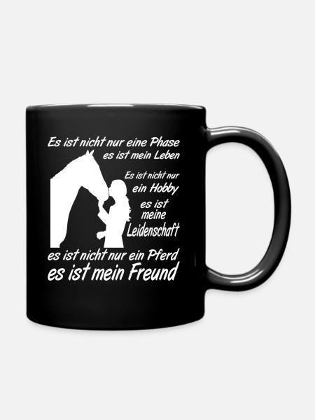 Pferde zubehör Mädchen für das Pferd - Tasse einfarbig - Schwarz