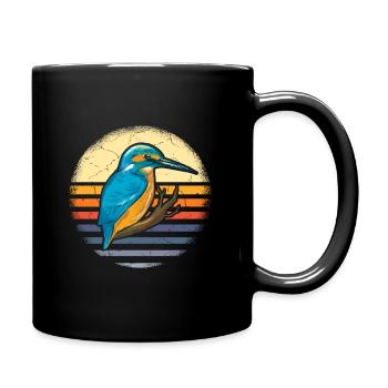 Kingfisher Rackenvogel plumes graphique bleu cobalt - Mug uni - noir - Droite