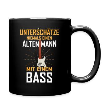 Unterschätze Alten Mann Bass - Tasse einfarbig - Schwarz - Rechts