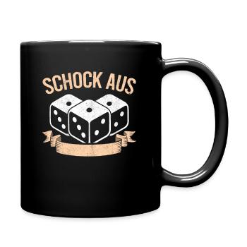 Schocken Trinkspiel Geschenk Würfelspiel Bier - Tasse einfarbig - Schwarz - Rechts