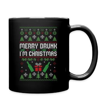 Merry Drunk I'm Christmas Ugly Christmas Drinking - Tasse einfarbig - Schwarz - Rechts