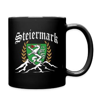 Steiermark Wappen Steirer Österreich Geschenk - Tasse einfarbig - Schwarz - Rechts
