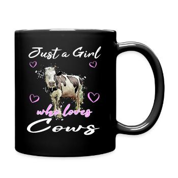 Juste une fille qui aime les vaches amant les vaches - Mug uni - noir - Droite