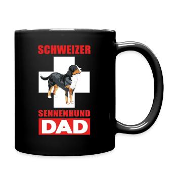 Schweizer Sennenhund Geschenkidee Hund - Tasse einfarbig - Schwarz - Rechts