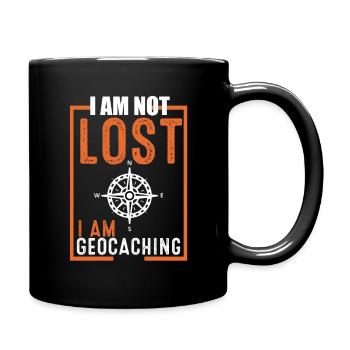 Geocache - Tasse einfarbig - Schwarz - Rechts