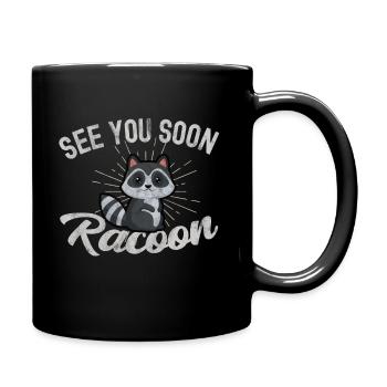 racoon - Full Colour Mug - black - Right