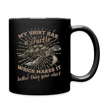 funny saying turtle - Full Colour Mug - black - Right