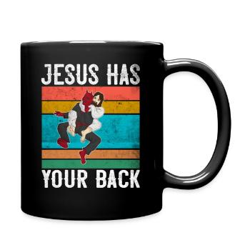Jesus hat dein Rückenprodukt Brasilianisches Jiu Jitsu - Tasse einfarbig - Schwarz - Rechts