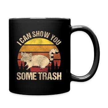 Raccoon animals - Full Colour Mug - black - Right