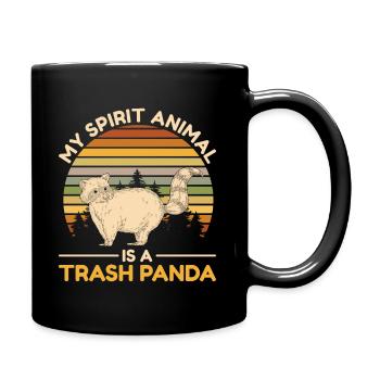 racoon - Full Colour Mug - black - Right