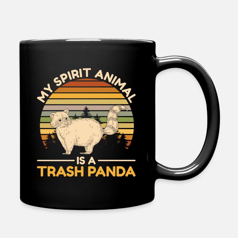 Waschbär - Tasse einfarbig - Schwarz