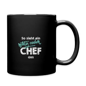 So sieht ein richtig cooler Chef aus Geschenkidee - Tasse einfarbig - Schwarz - Rechts