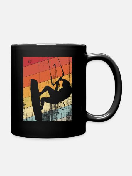 kitesurf kite kite rétro - Mug uni - noir