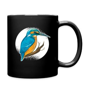 Kingfisher Rackenvogel plumes graphique bleu cobalt - Mug uni - noir - Droite