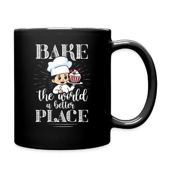 Bake the world a better place Baker Cupcakes - Tasse einfarbig - Schwarz - Rechts