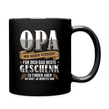 Opa Geschenk Geburtstag Geschenkidee - Tasse einfarbig - Schwarz - Rechts